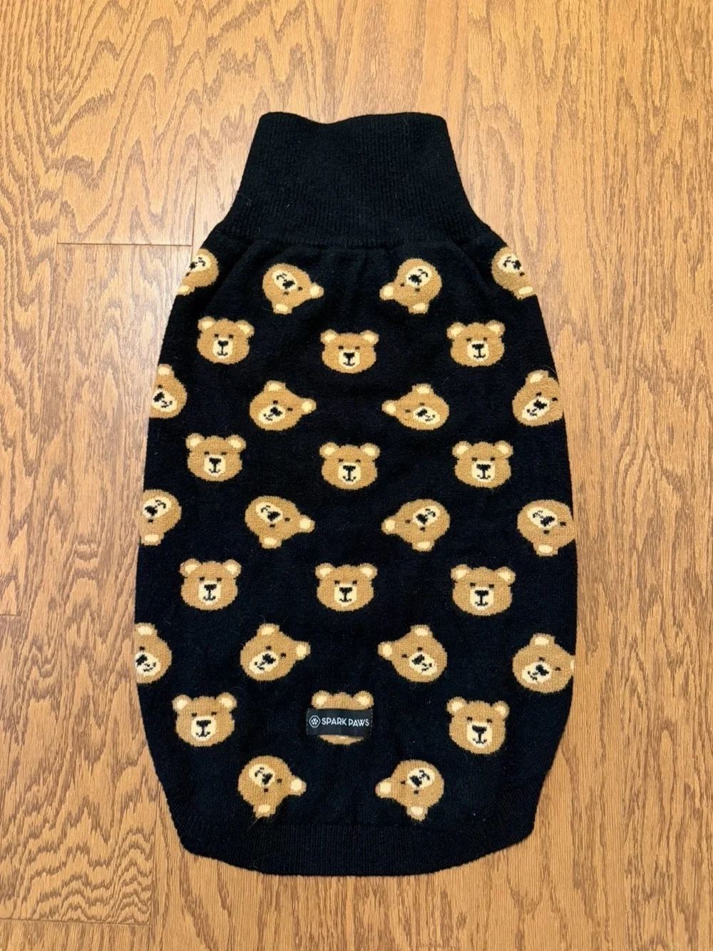 Black Teddy Bear Knit Dog Sweater - Spark Paws